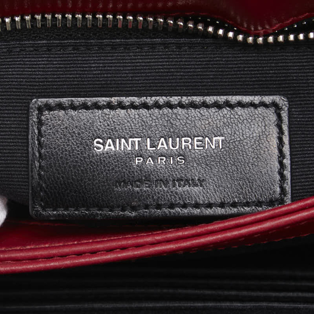 Saint Laurent YSL Logo Lulu Toy Bag Shoulder Wine Red Red Leather - Picture 9 of 9